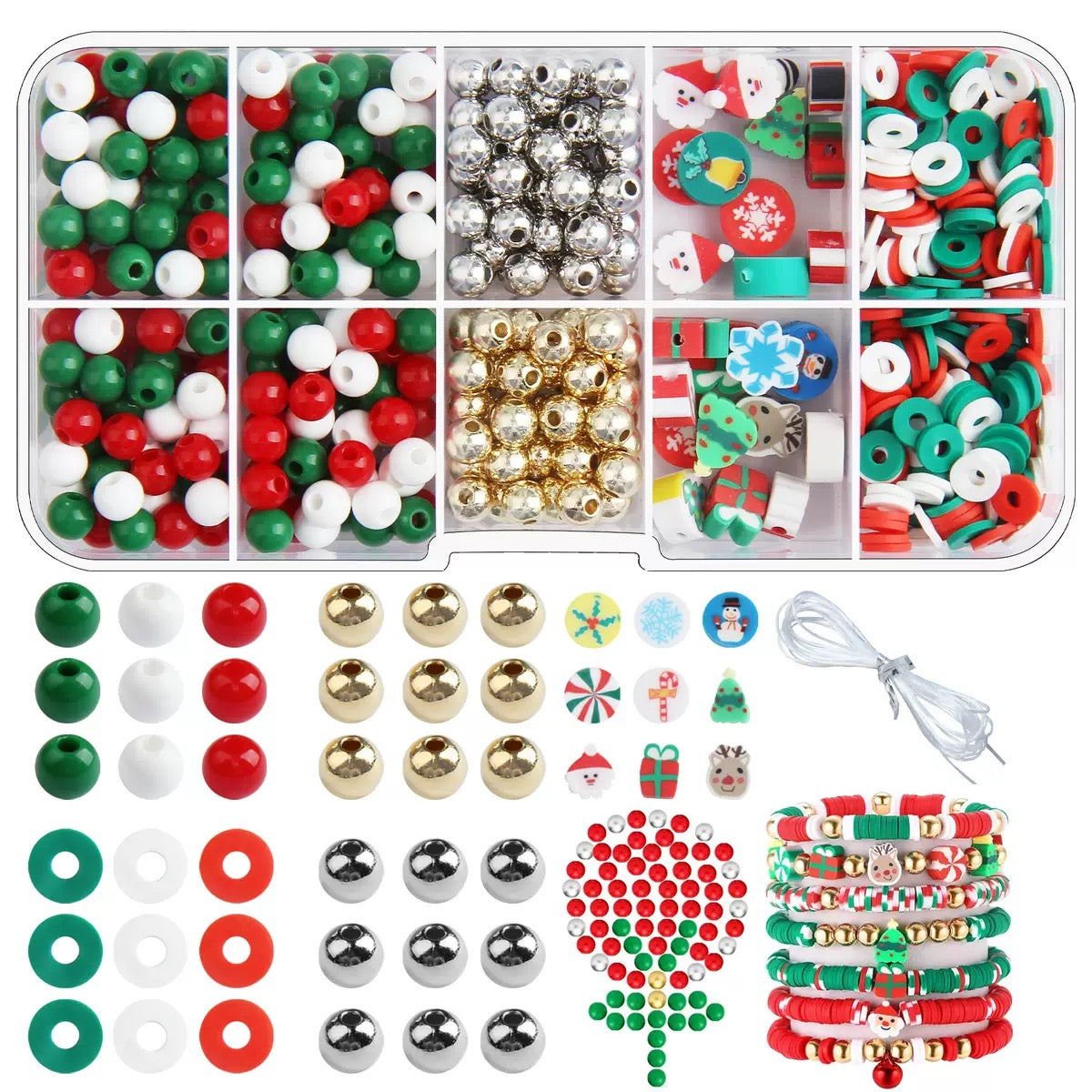 Christmas DIY Bracelet Beads Kit - Mixed Beads for Jewelry Making