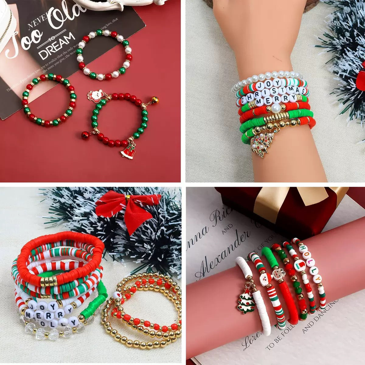 Christmas DIY Bracelet Beads Kit - Mixed Beads for Jewelry Making
