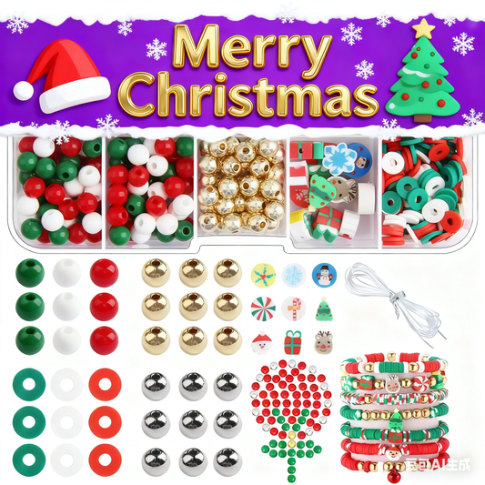 Christmas DIY Bracelet Beads Kit - Mixed Beads for Jewelry Making