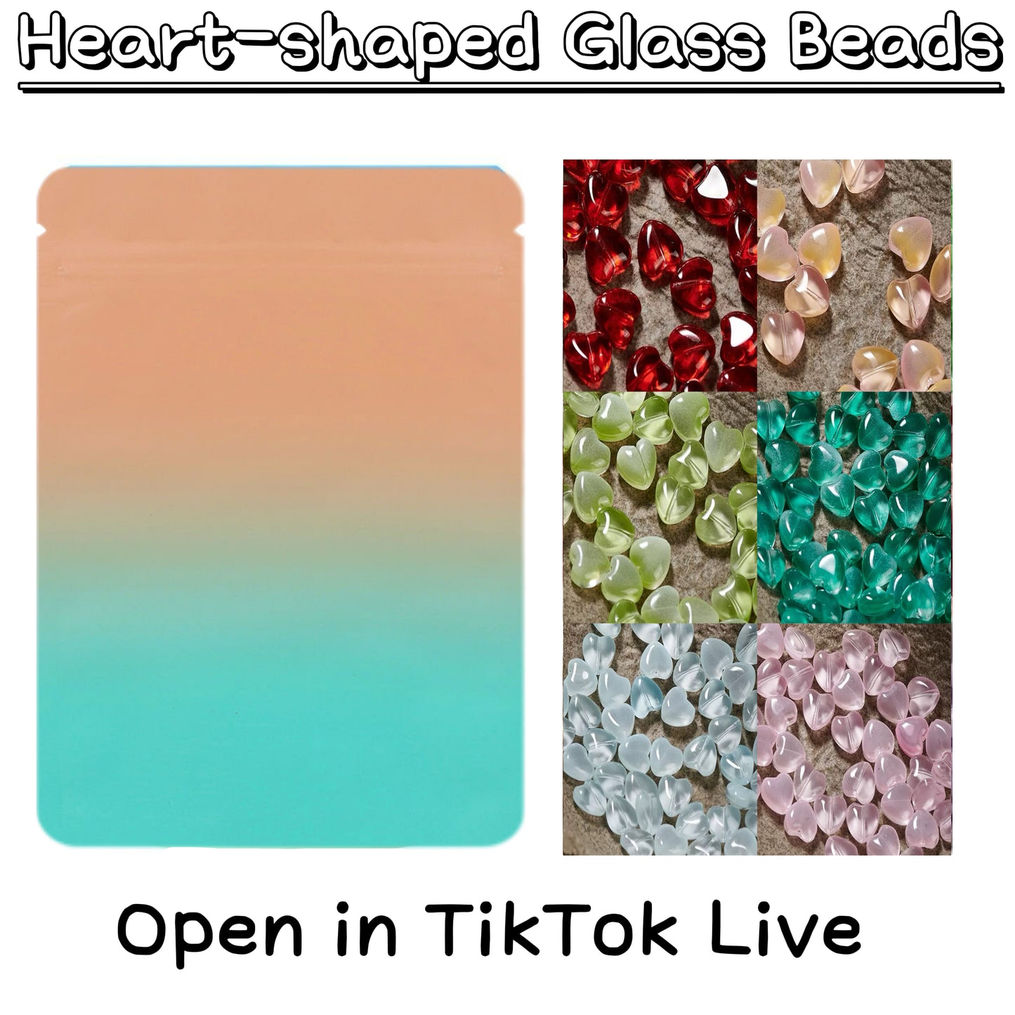 Heart-shaped Glass Beads Blind Bags